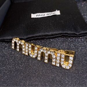 Miu Miu Gold Crystal Hair Clip